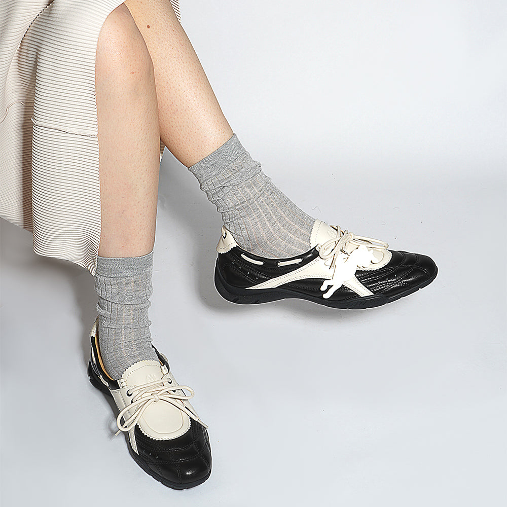 27QUAI GROSMOTT - Hunter CLUB – Hound Boat Shoes – Black and White