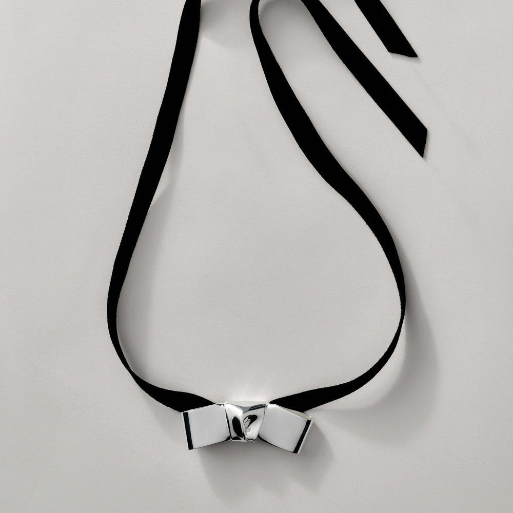 Annika Inez Cravat Necklace – Sculptural Silver Knot Necklace