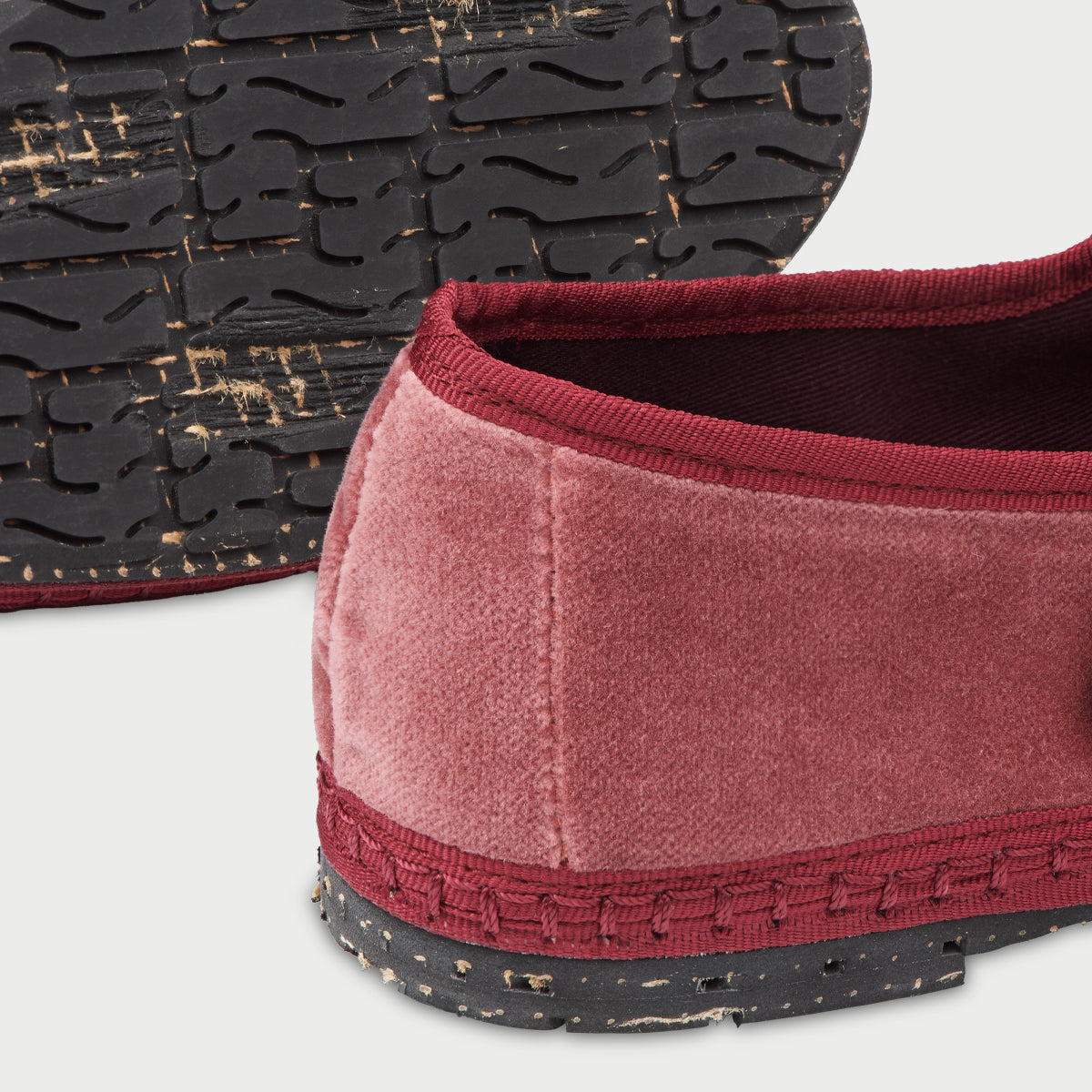 Flabelus Theresa | Light Red Velvet Mary Jane Shoes