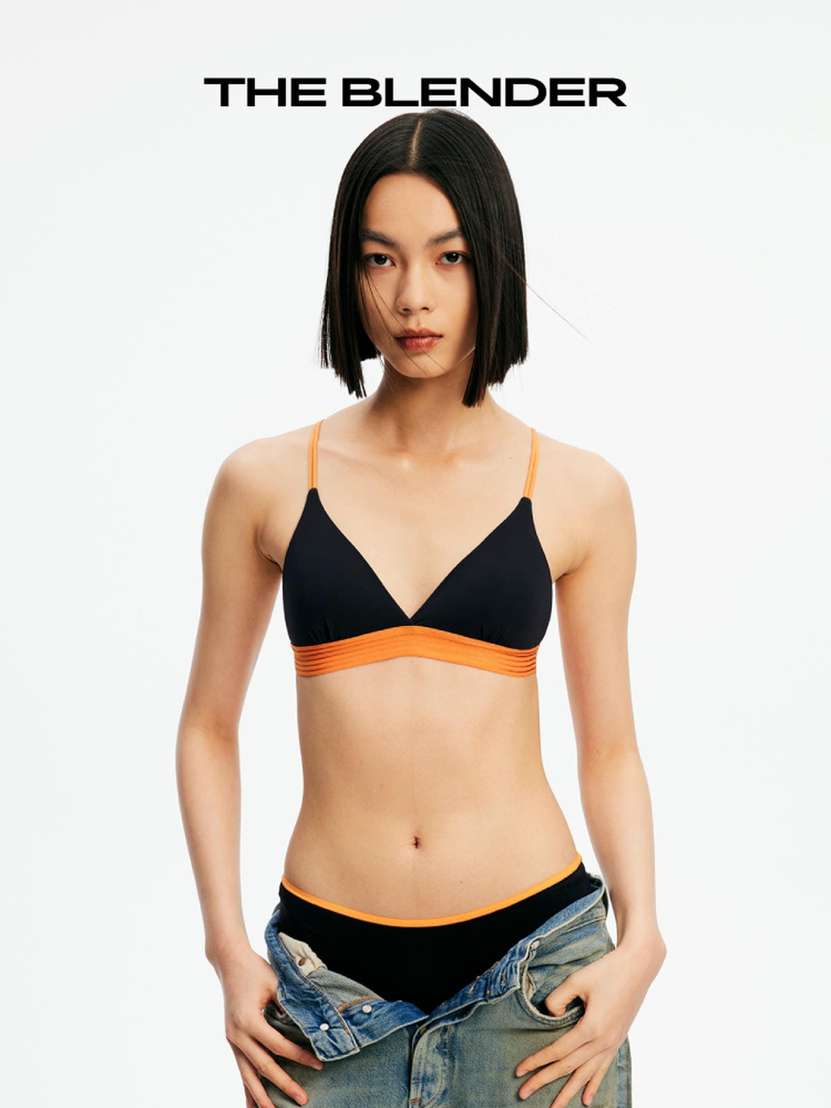 The Blender - Color-block Triangle Cup Lingerie Set