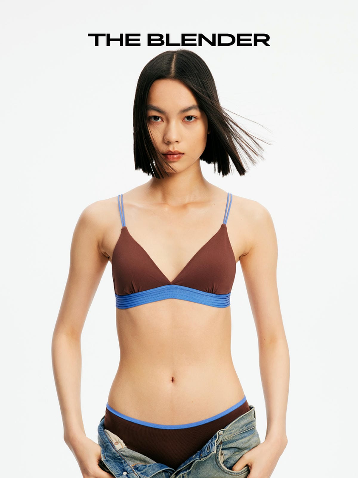 The Blender - Color-block Triangle Cup Lingerie Set