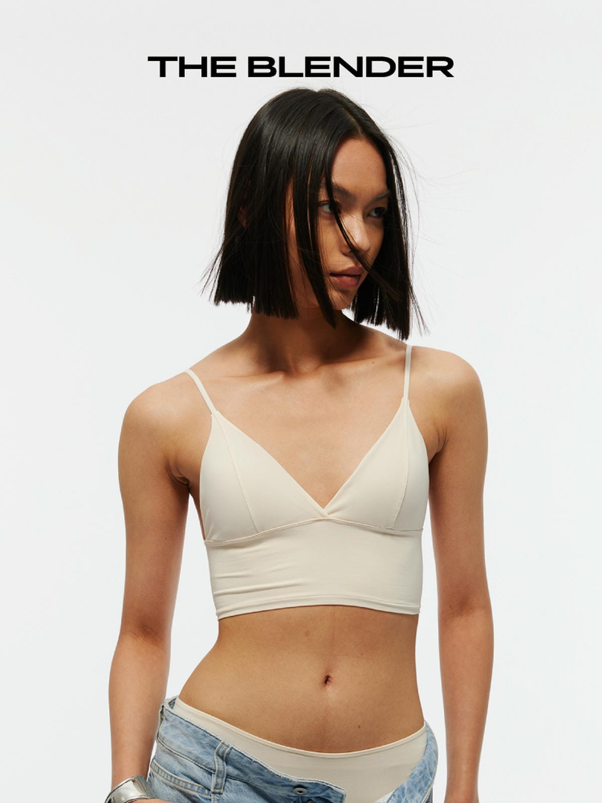 The Blender - Deep V Vest-style Lingerie Set