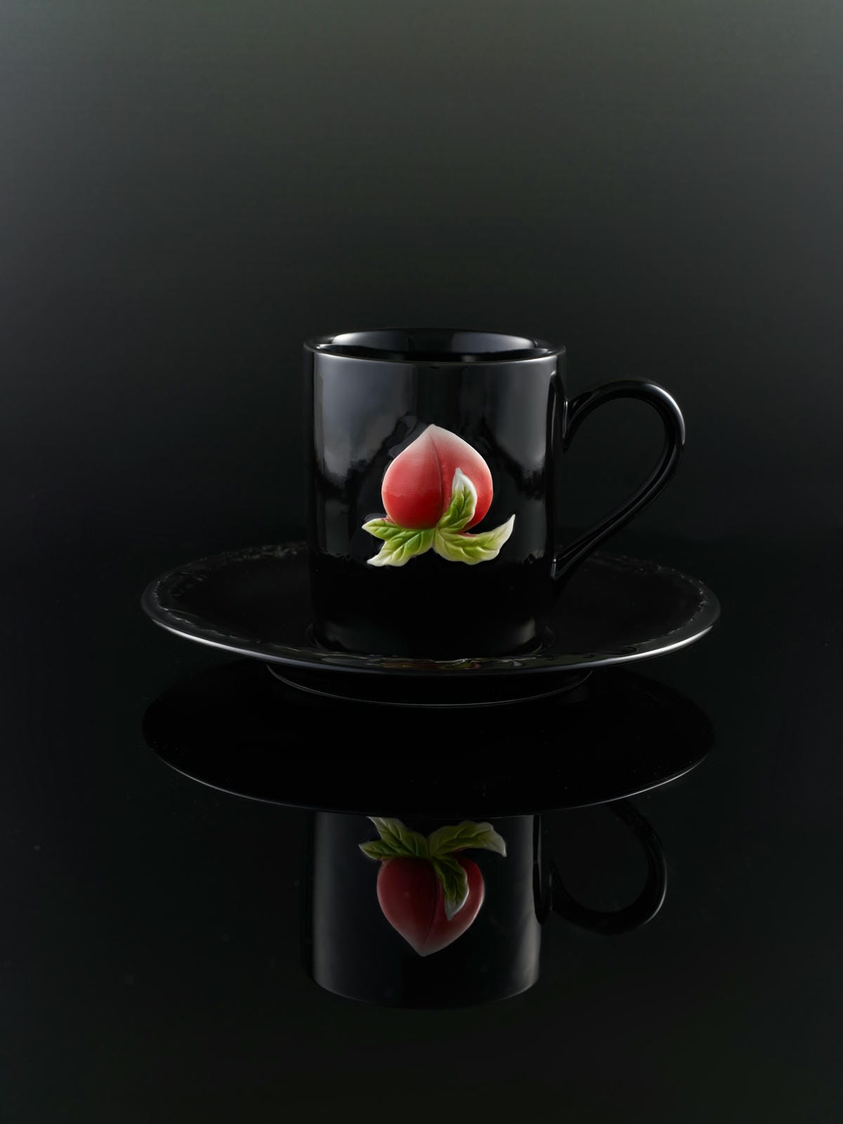 XI XING LE - Fulu Peach Coffee Cup and Saucer Set