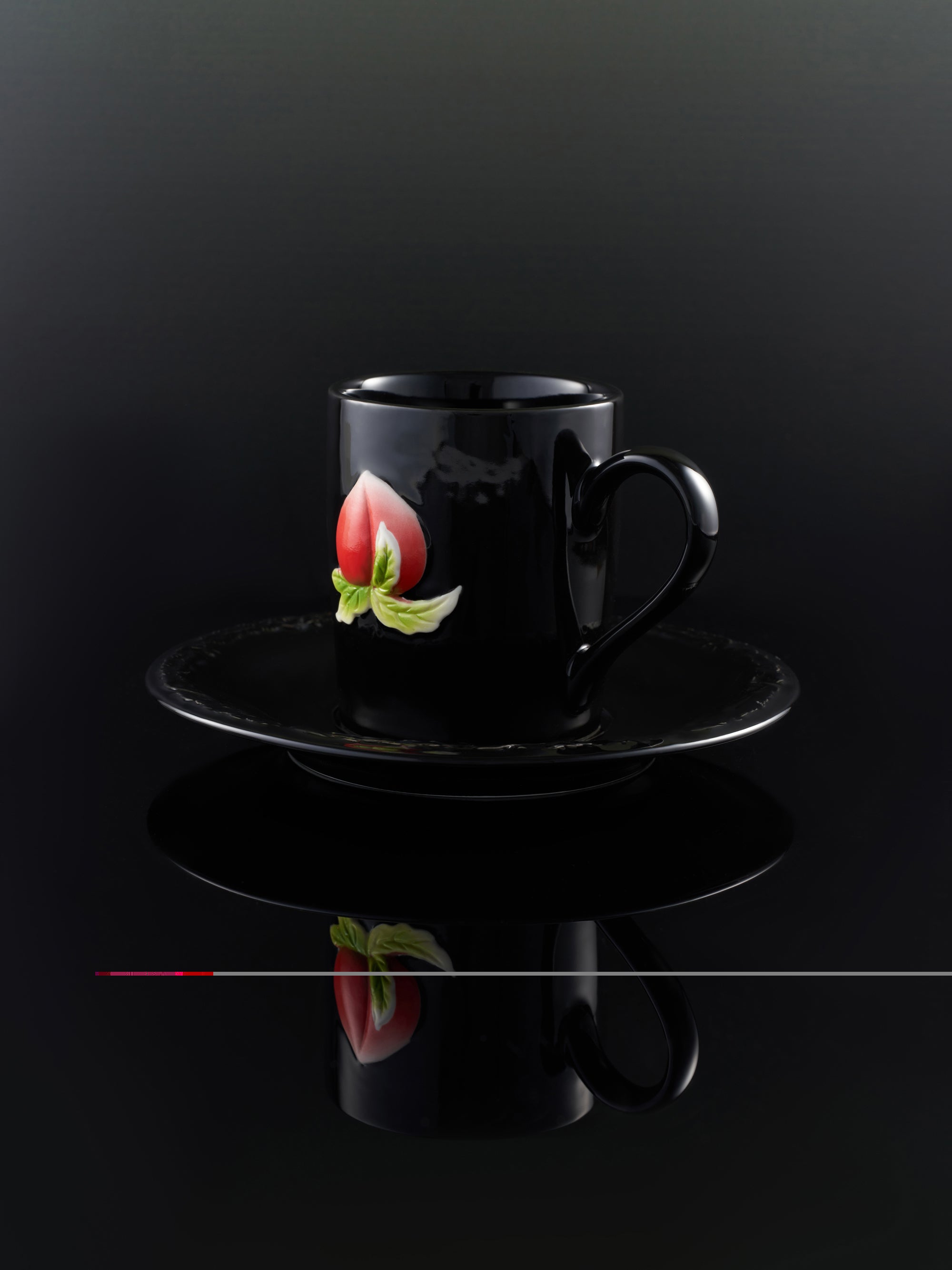 XI XING LE - Fulu Peach Coffee Cup and Saucer Set