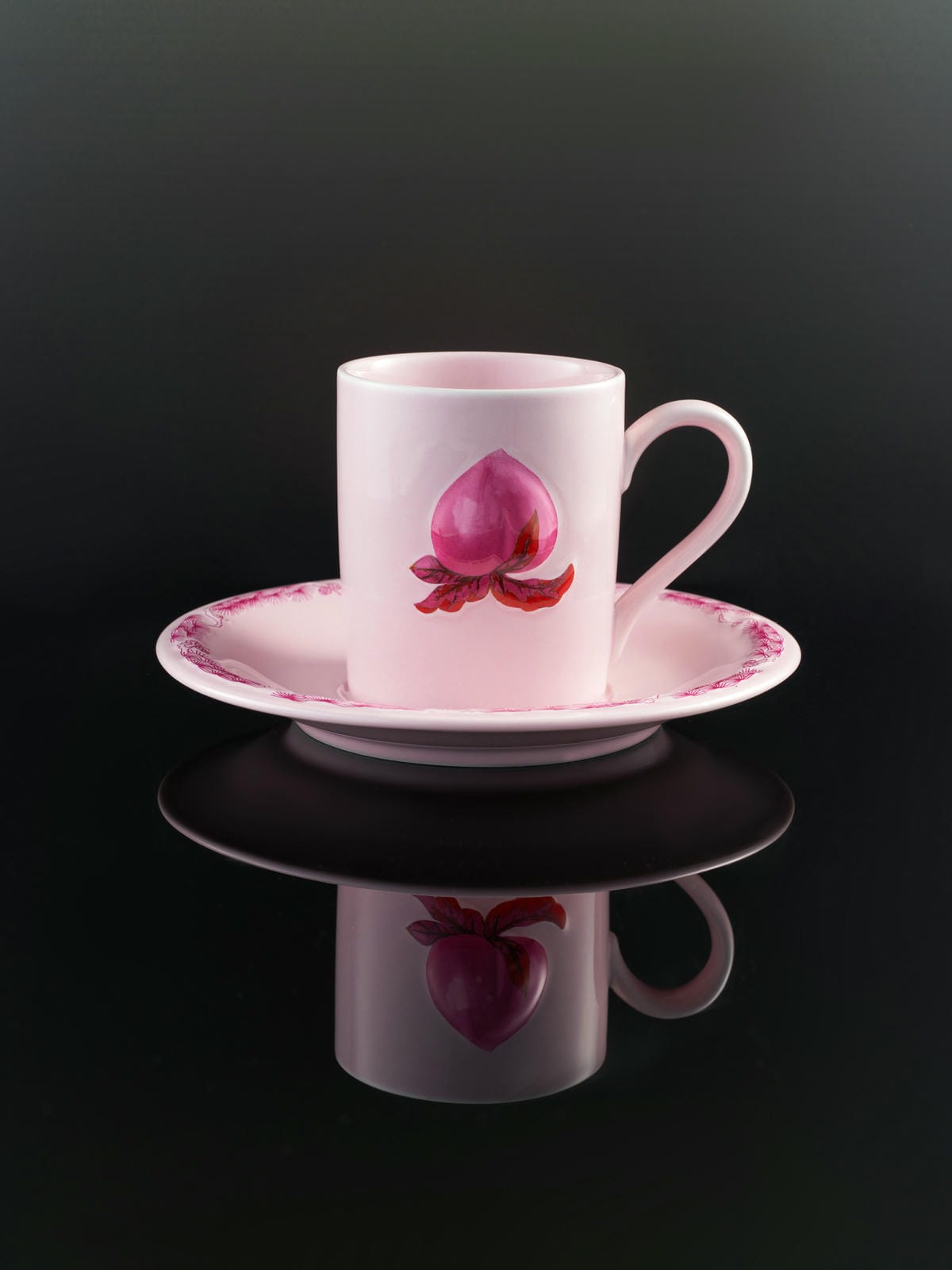 XI XING LE - Fulu Peach Coffee Cup and Saucer Set