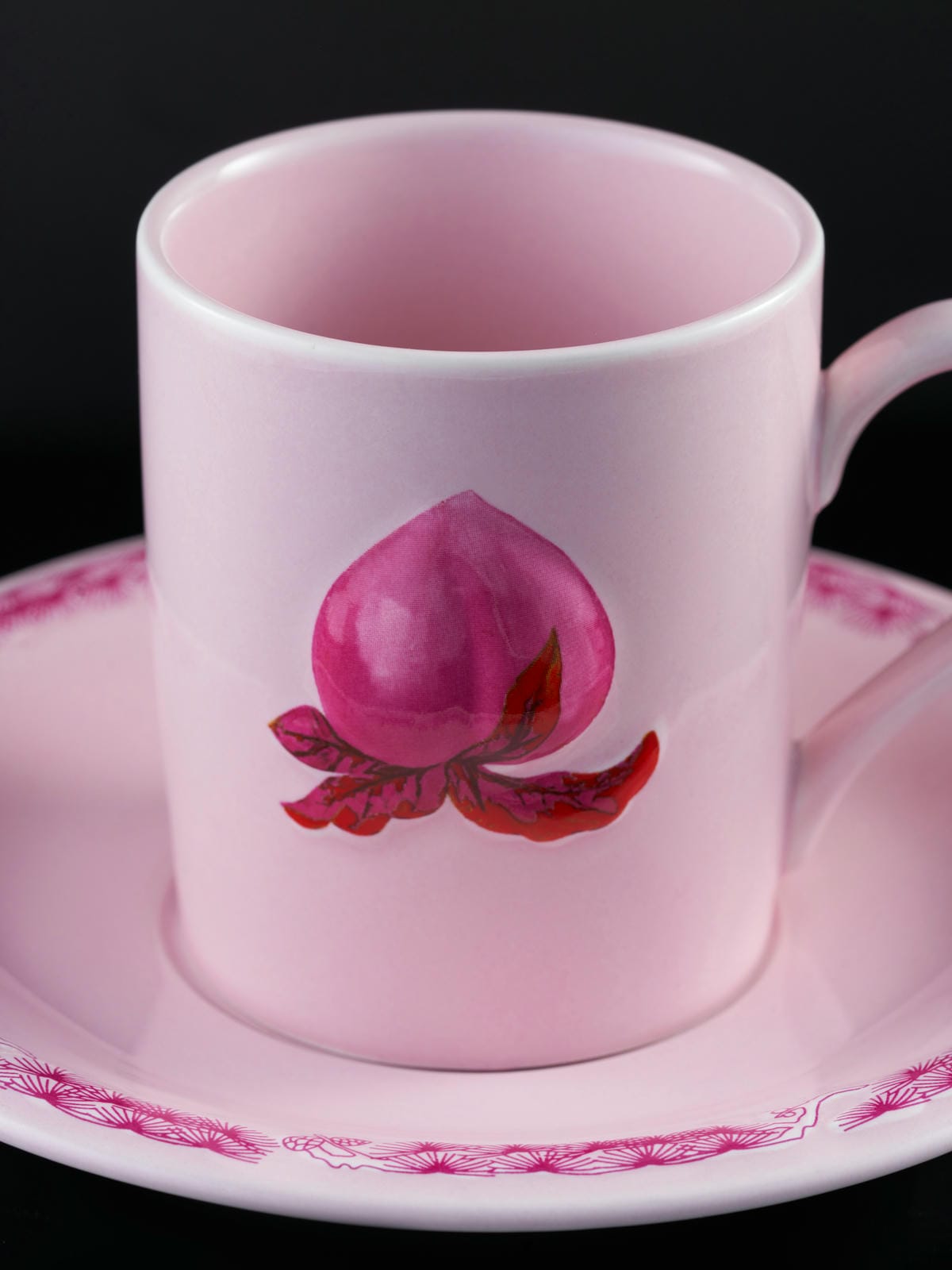 XI XING LE - Fulu Peach Coffee Cup and Saucer Set