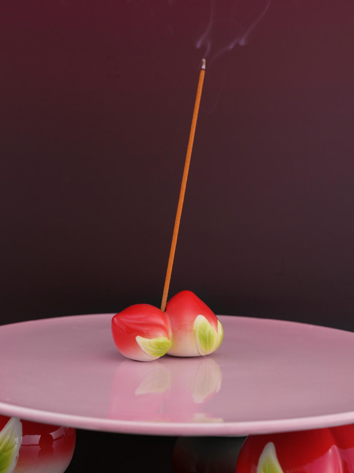 XI XING LE - Peach Fragrance Plate – Incense Holder Set