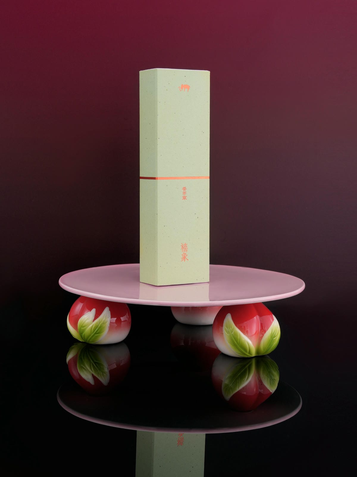 XI XING LE - Peach Fragrance Plate – Incense Holder Set