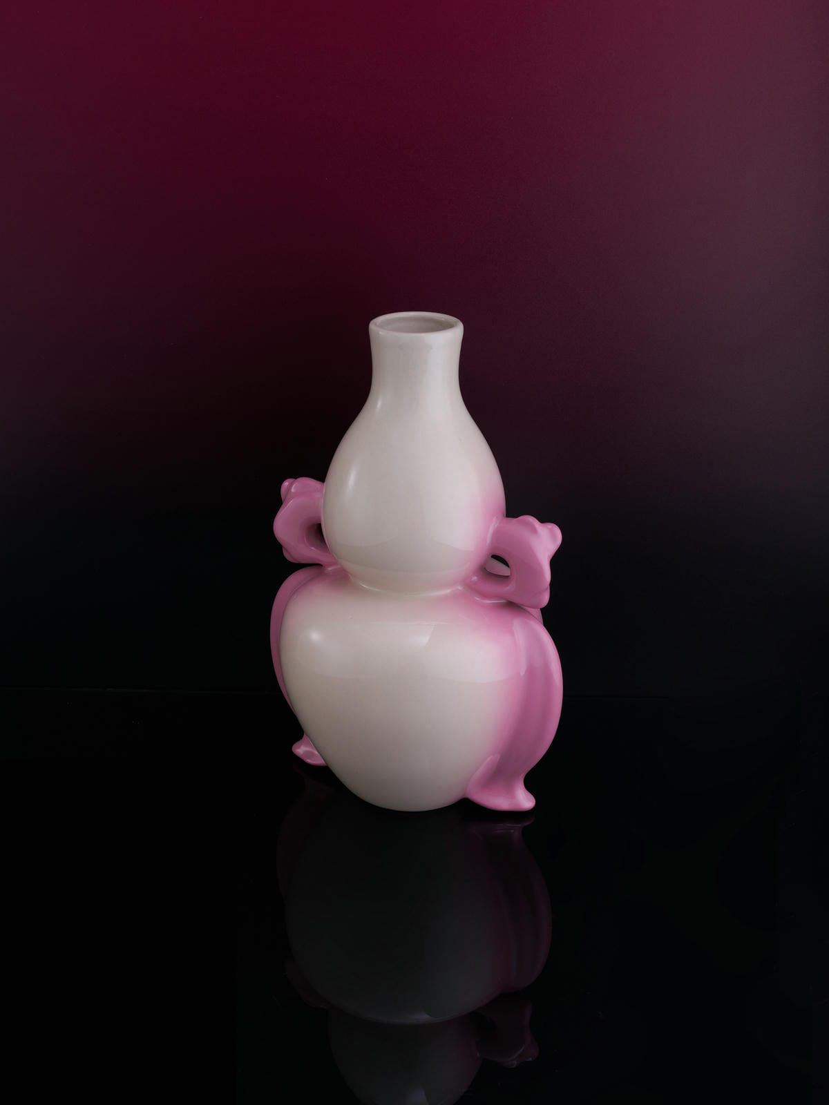 XI XING LE - Jade like Pink Gradient Hulu Vase