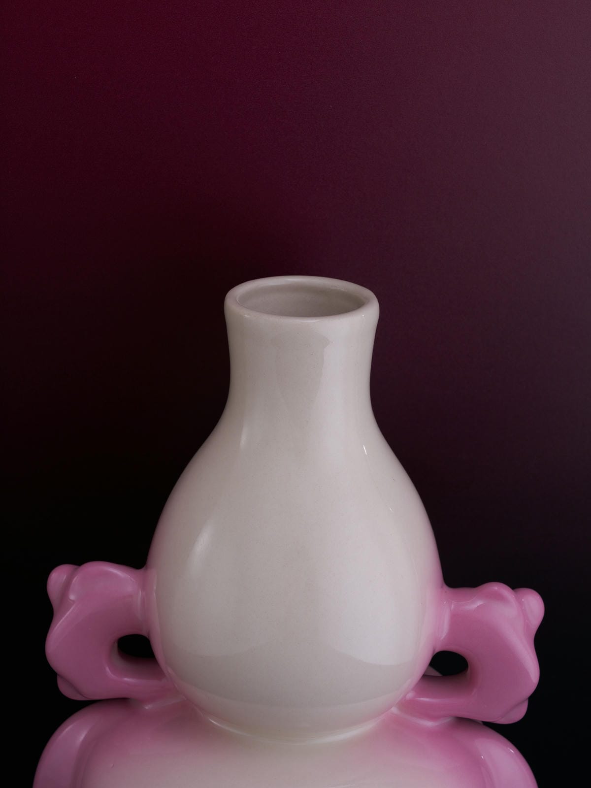 XI XING LE - Jade like Pink Gradient Hulu Vase