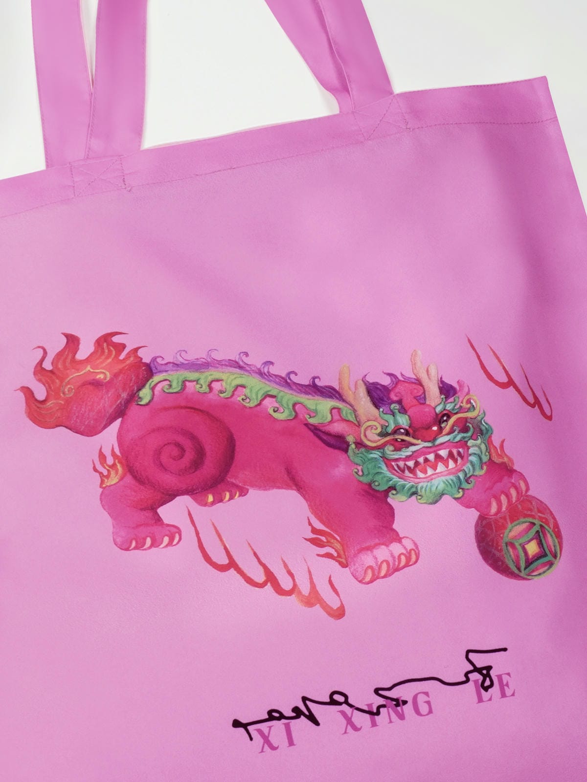 XI XING LE - Pink Kirin Eco-Friendly Tote Bag
