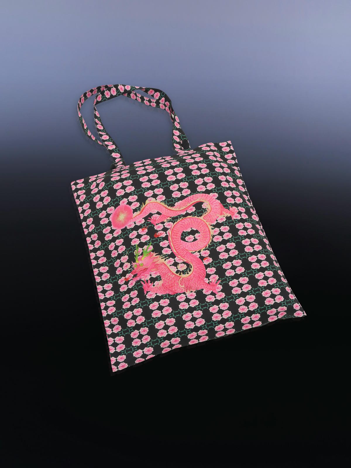 XI XING LE - Peony and Imperial Dragon Eco-Friendly Tote Bag