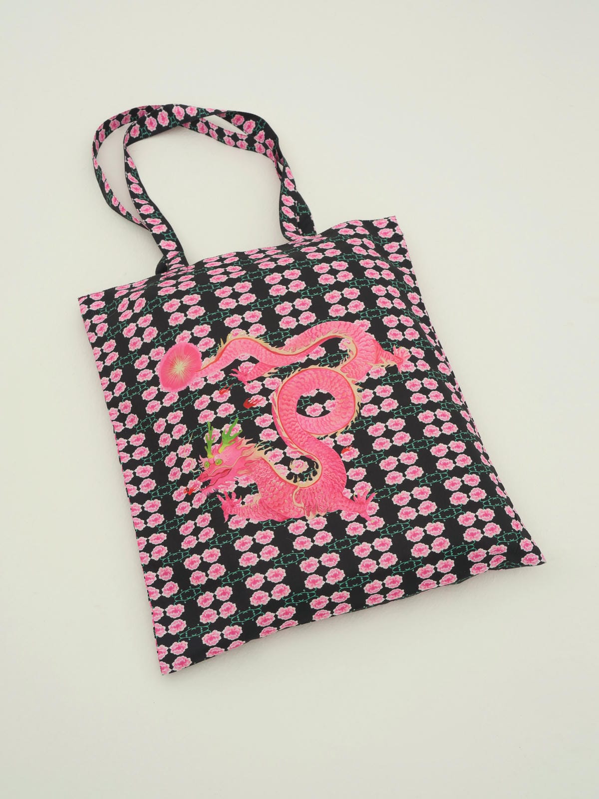 XI XING LE - Peony and Imperial Dragon Eco-Friendly Tote Bag