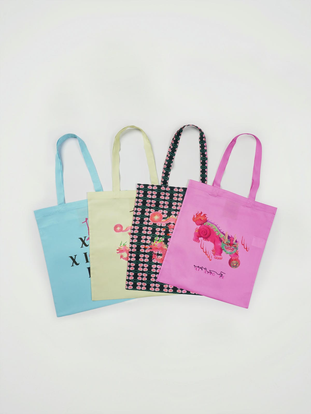 XI XING LE - Peony and Imperial Dragon Eco-Friendly Tote Bag