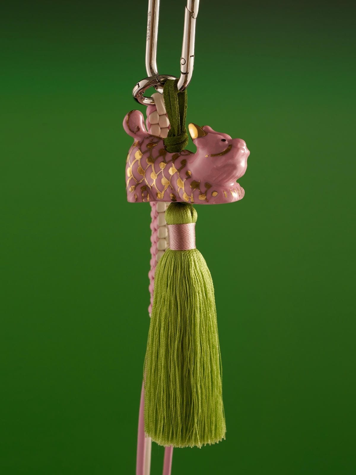 XI XING LE -Pink Kirin Tassel Pendant (Corn Knot Car/Bag Hanging Chain)