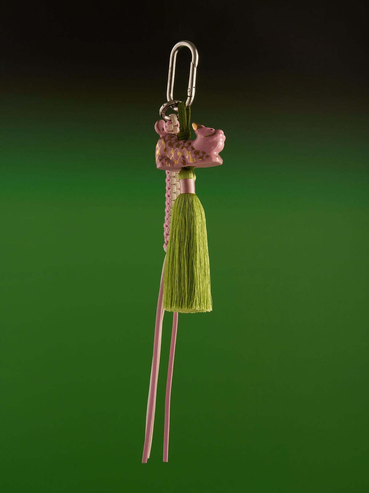 XI XING LE -Pink Kirin Tassel Pendant (Corn Knot Car/Bag Hanging Chain)