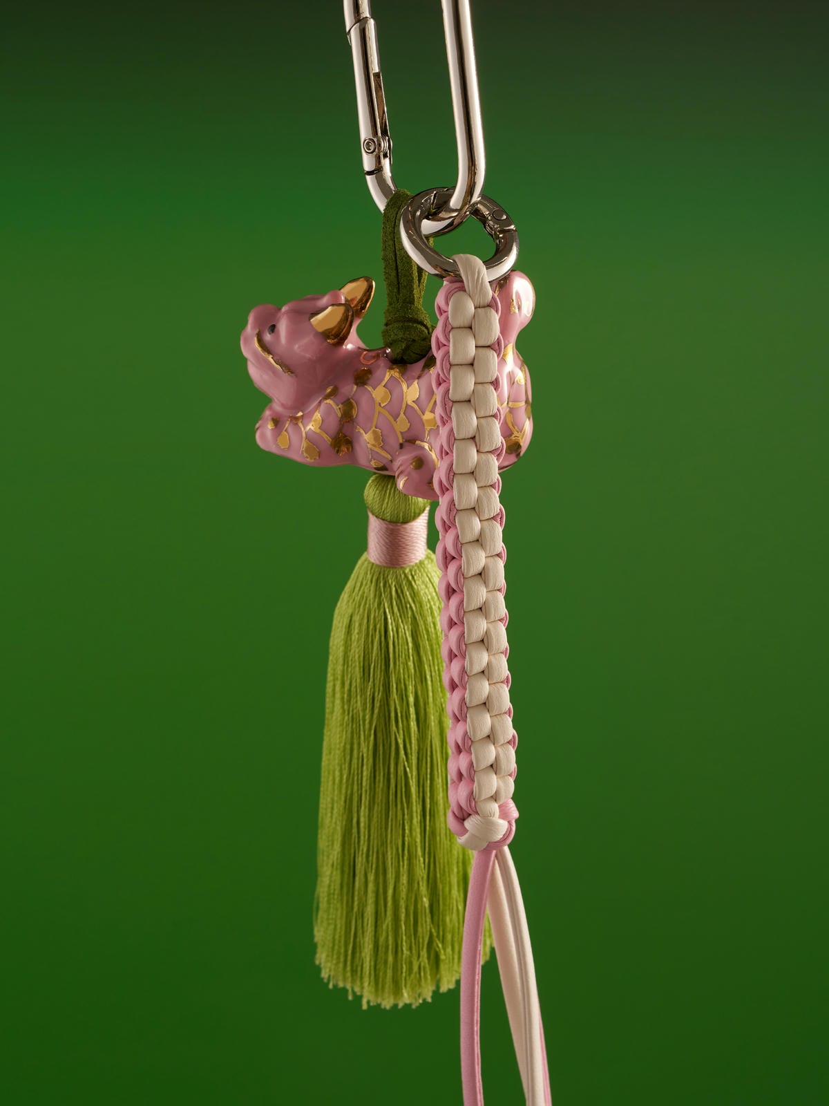XI XING LE -Pink Kirin Tassel Pendant (Corn Knot Car/Bag Hanging Chain)