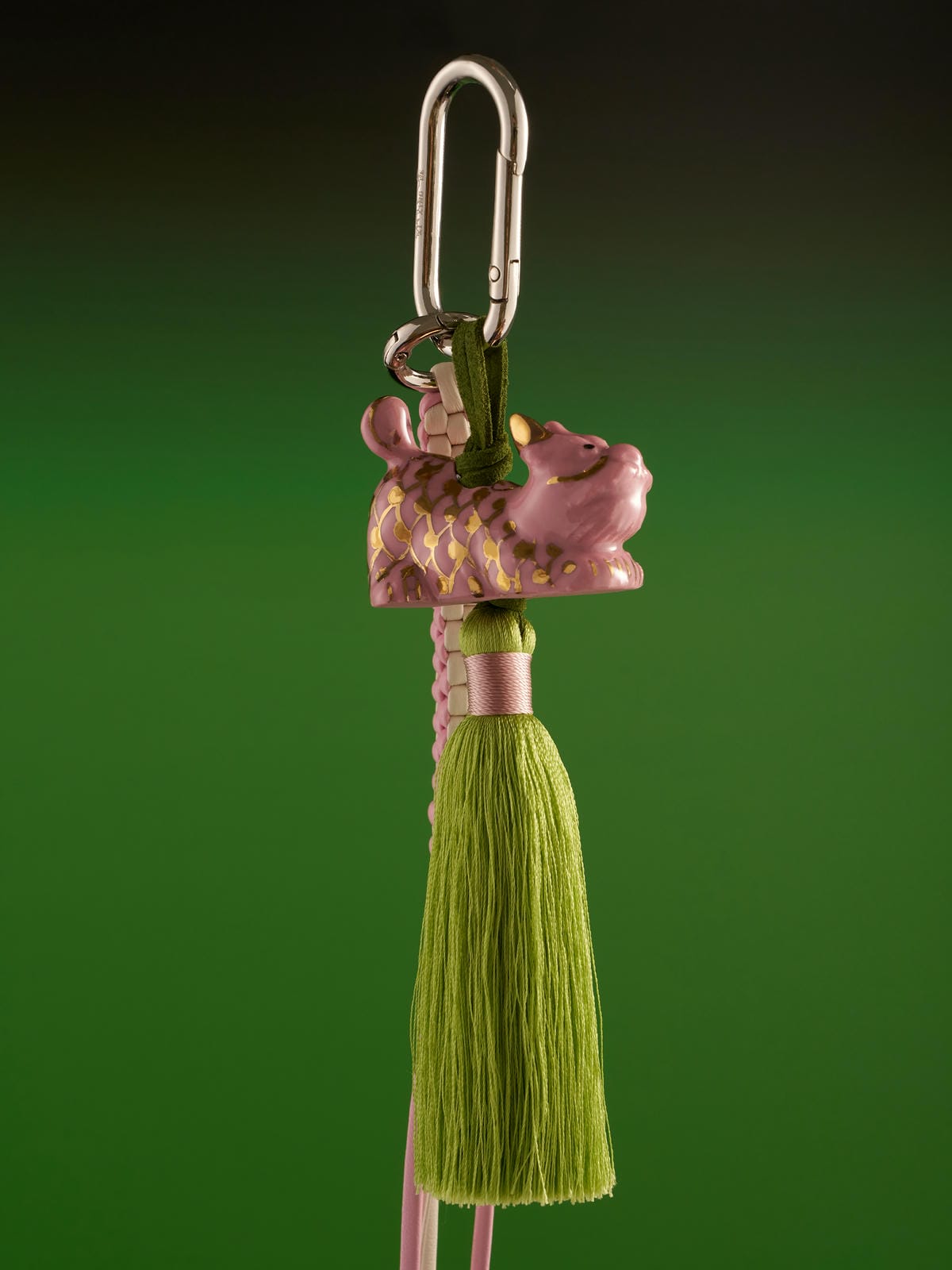 XI XING LE -Pink Kirin Tassel Pendant (Corn Knot Car/Bag Hanging Chain)