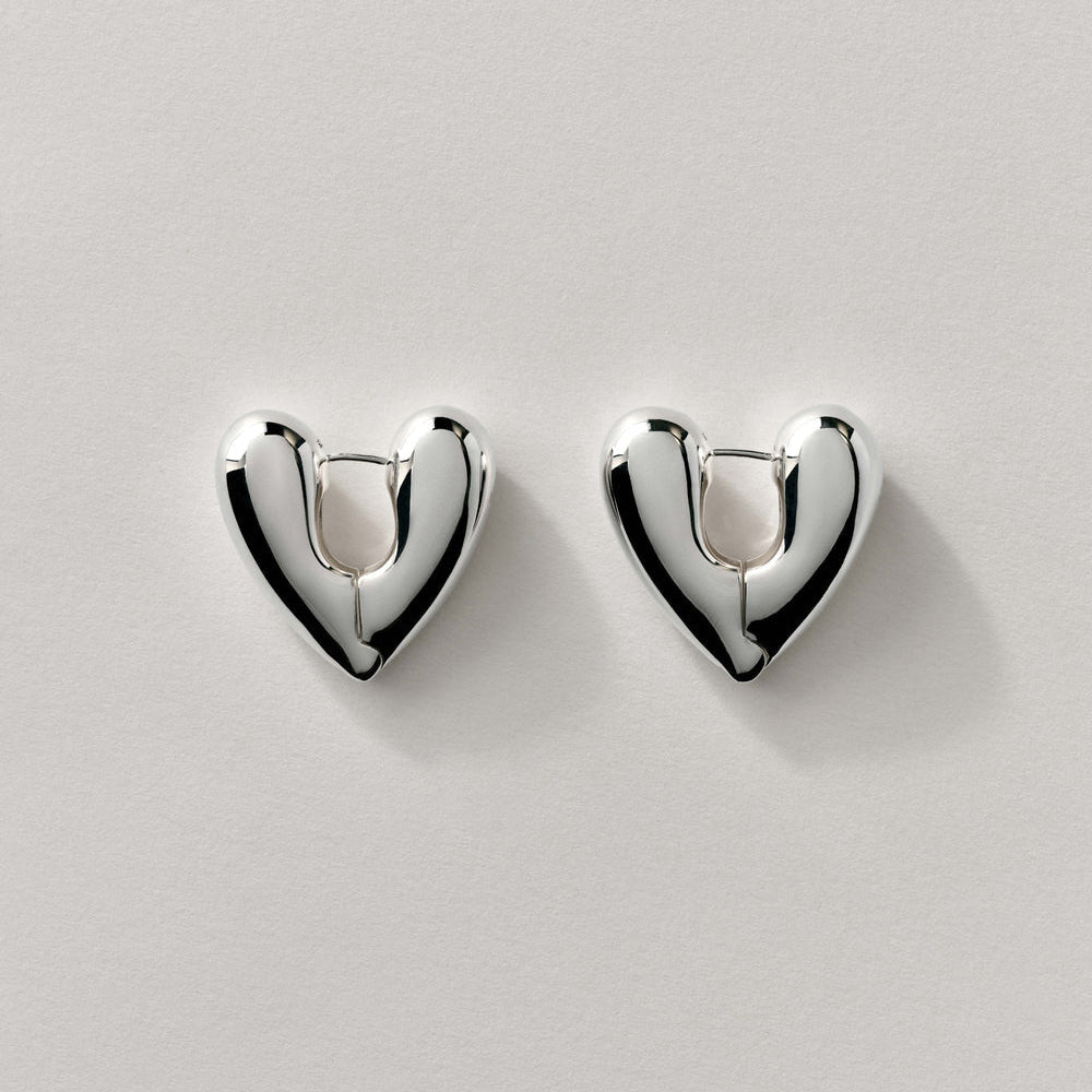 Annika Inez Heart Hoops – Large | Gold Earrings & Silver Earrings