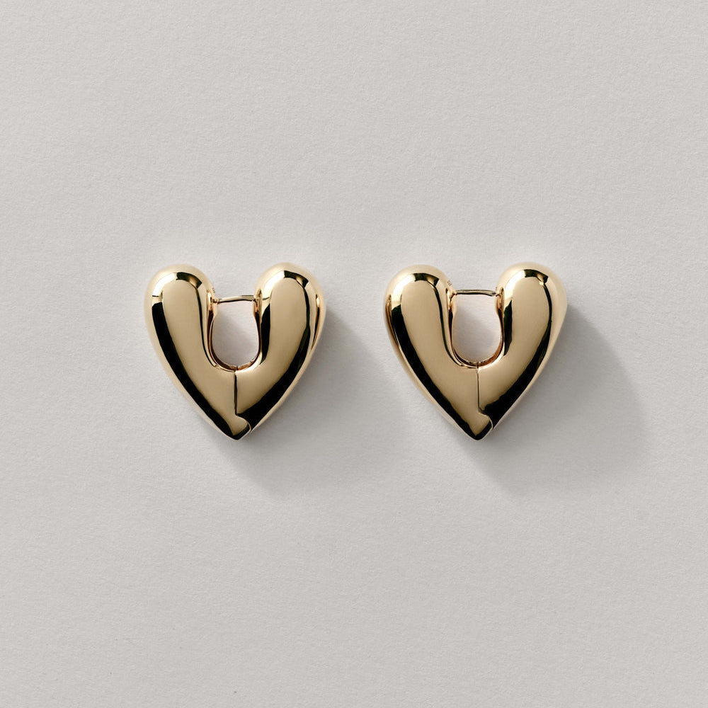 Annika Inez Heart Hoops – Large | Gold Earrings & Silver Earrings