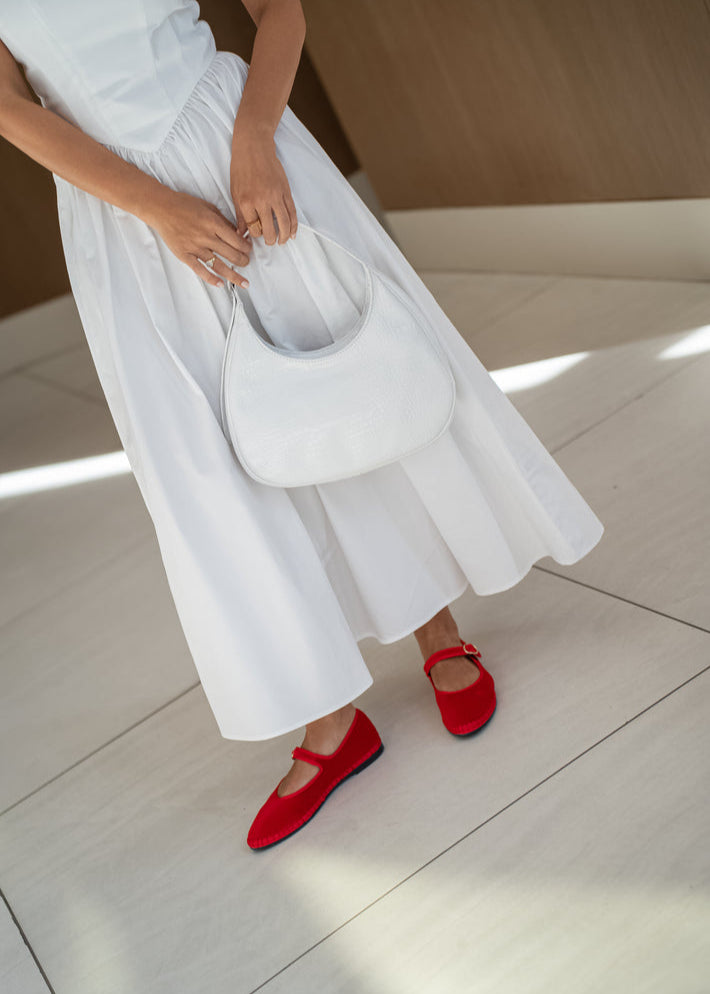 Flabelus MELLARK | Red Velvet Mary Jane Flats