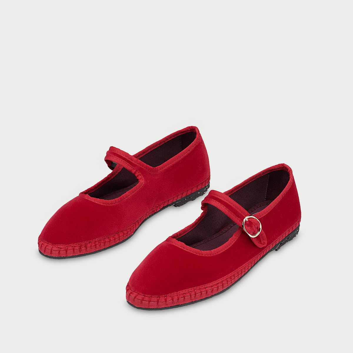 Flabelus MELLARK | Red Velvet Mary Jane Flats
