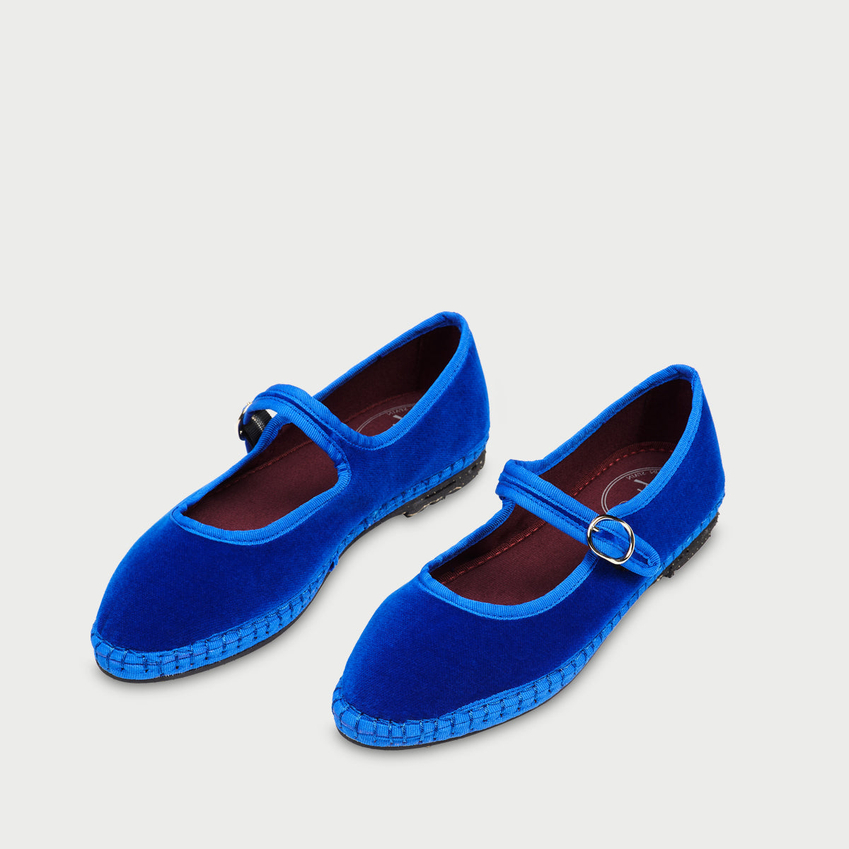 Flabelus - OE Blue | Velvet Mary Jane Shoes