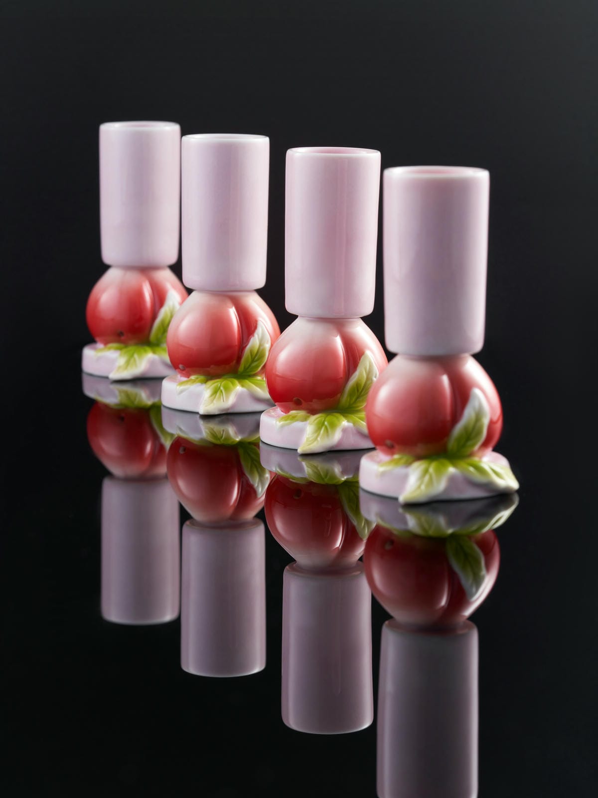 XI XING LE - Peach Goblet Mini Wine Cups (Set of Four)