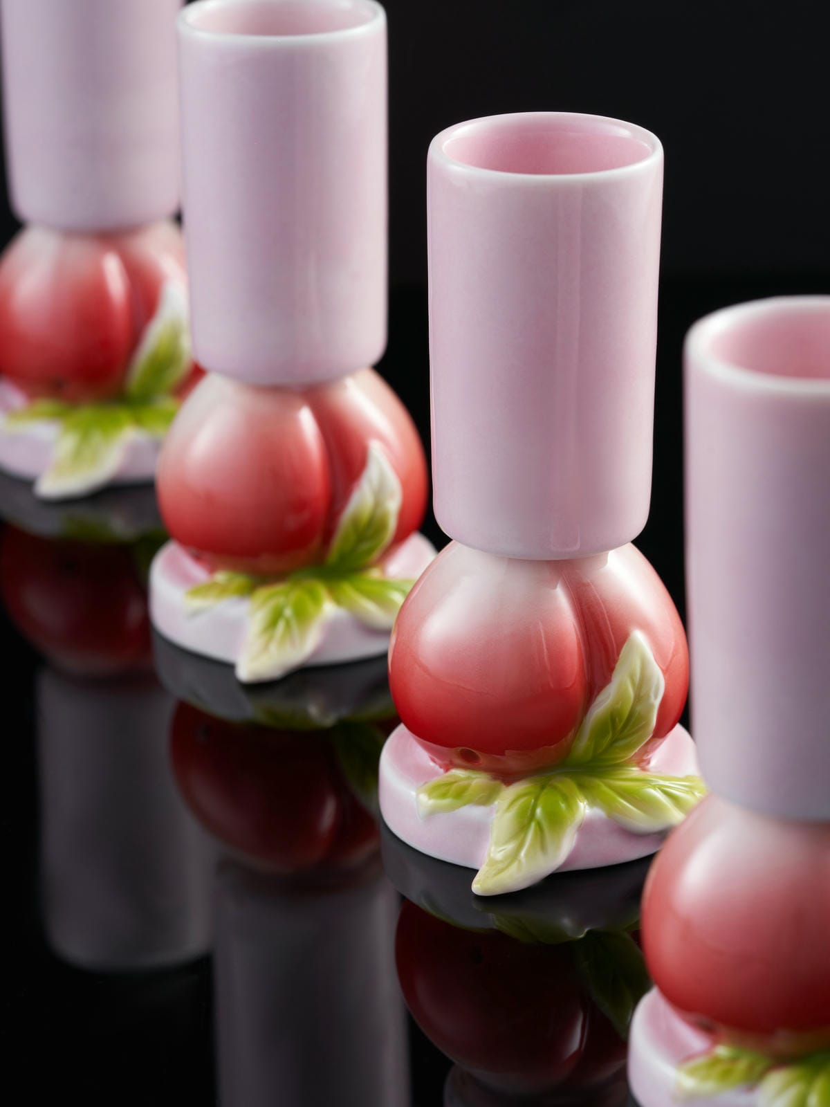 XI XING LE - Peach Goblet Mini Wine Cups (Set of Four)