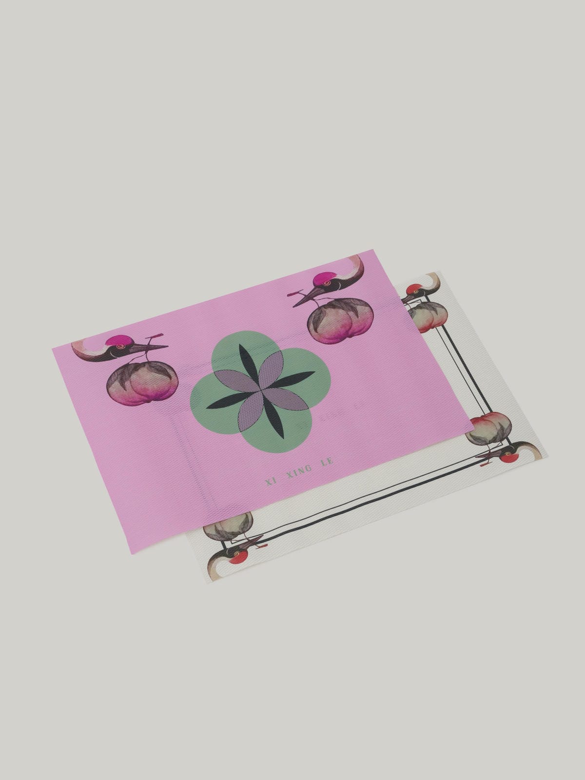 XI XING LE - Crane and Longevity Peach Placemats (Pair)