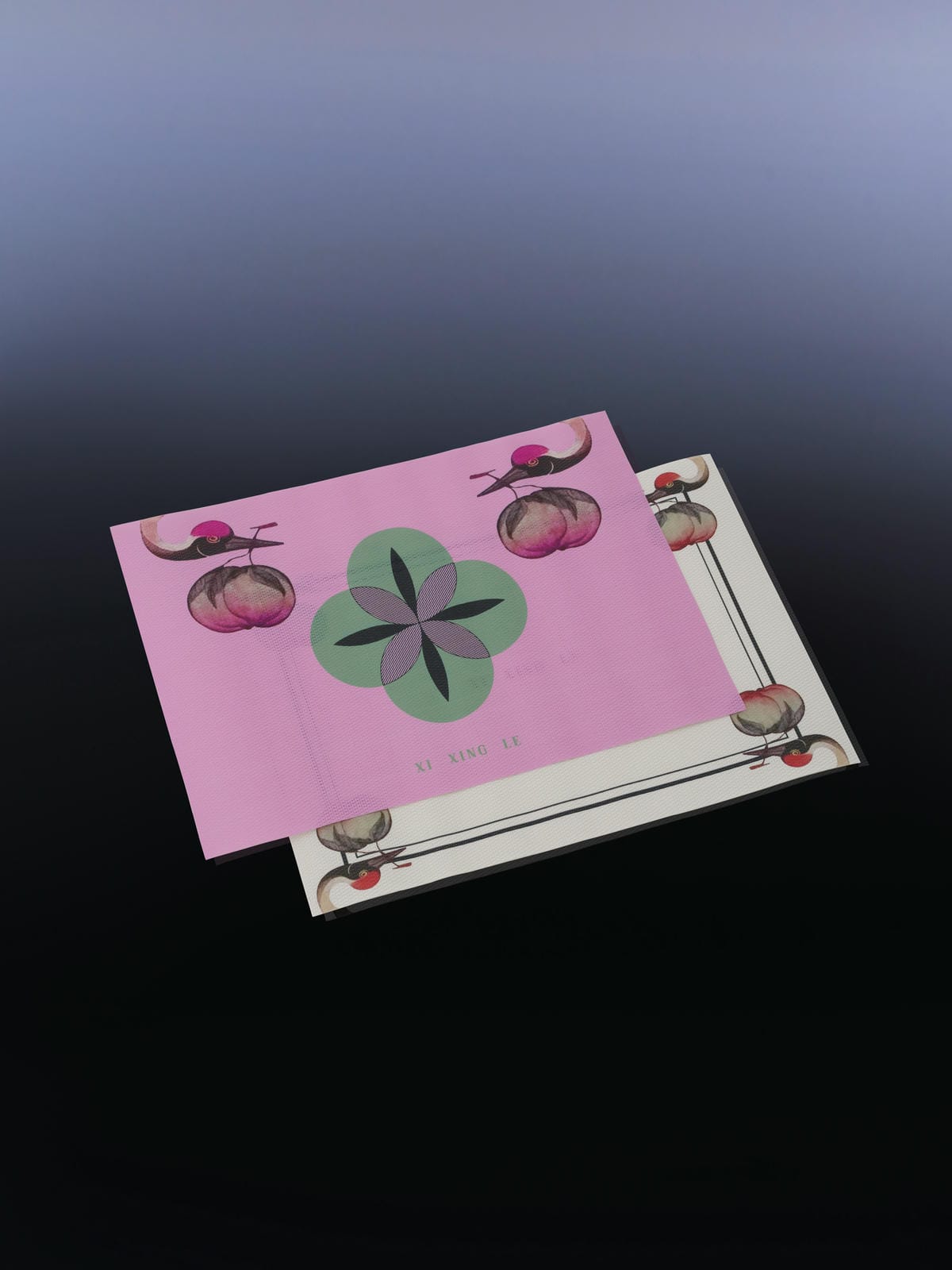 XI XING LE - Crane and Longevity Peach Placemats (Pair)